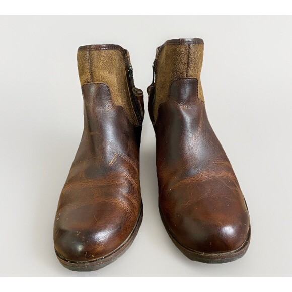 UGG Penelope Genuine Leather Sz 8.5 Women Zip Brown S/N 1008710 Ankle Boots - Picture 2 of 10